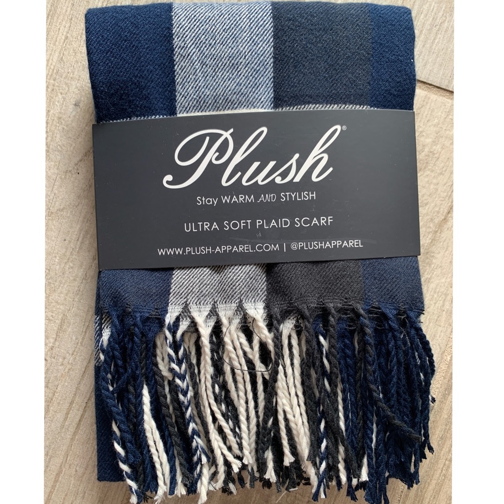 Navy/Charcoal/White Ultra Soft Plaid Scarf